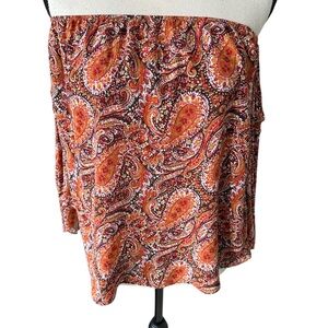 Newbury Kustom Cold Shoulder Paisley Top